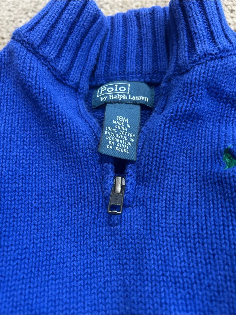 Ralph Lauren Kids Blue Knit Pullover with Green & Yellow Button-Downs